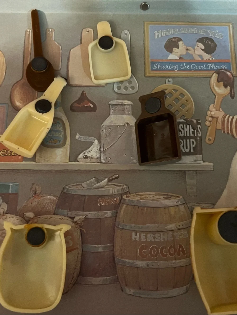 Kitchen Wall Art - Vintage Cocoa Barrel and Chef (Brown, Cream)